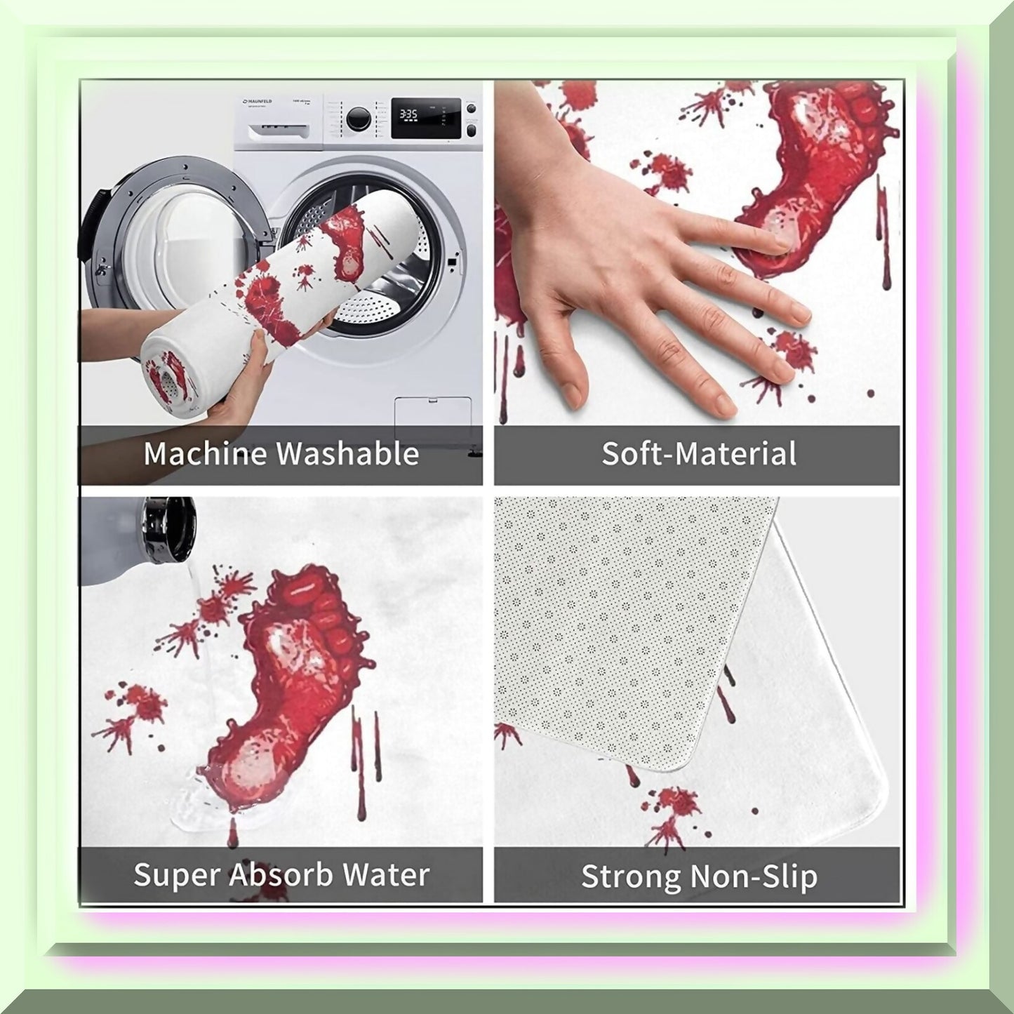 Blood Footprint Bath Mat 40cm x 60cm