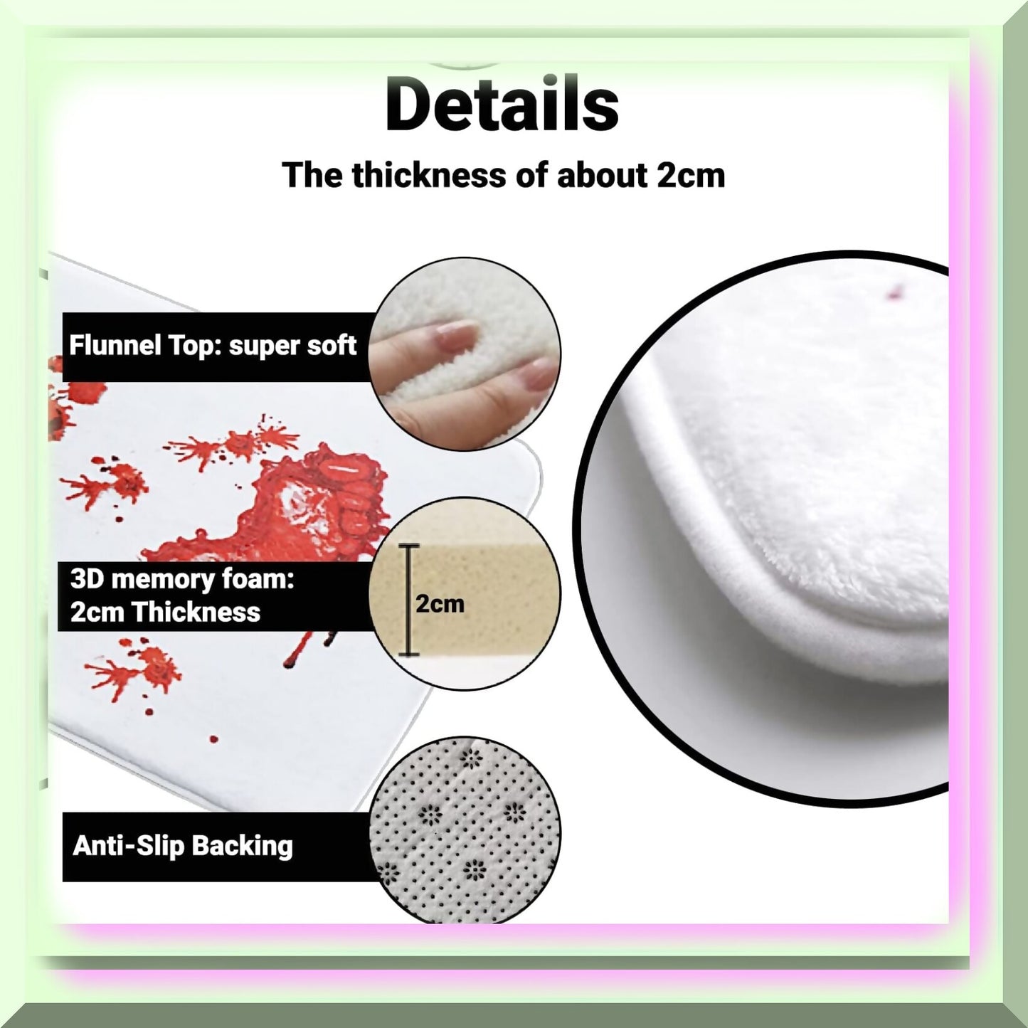 Blood Footprint Bath Mat 40cm x 60cm