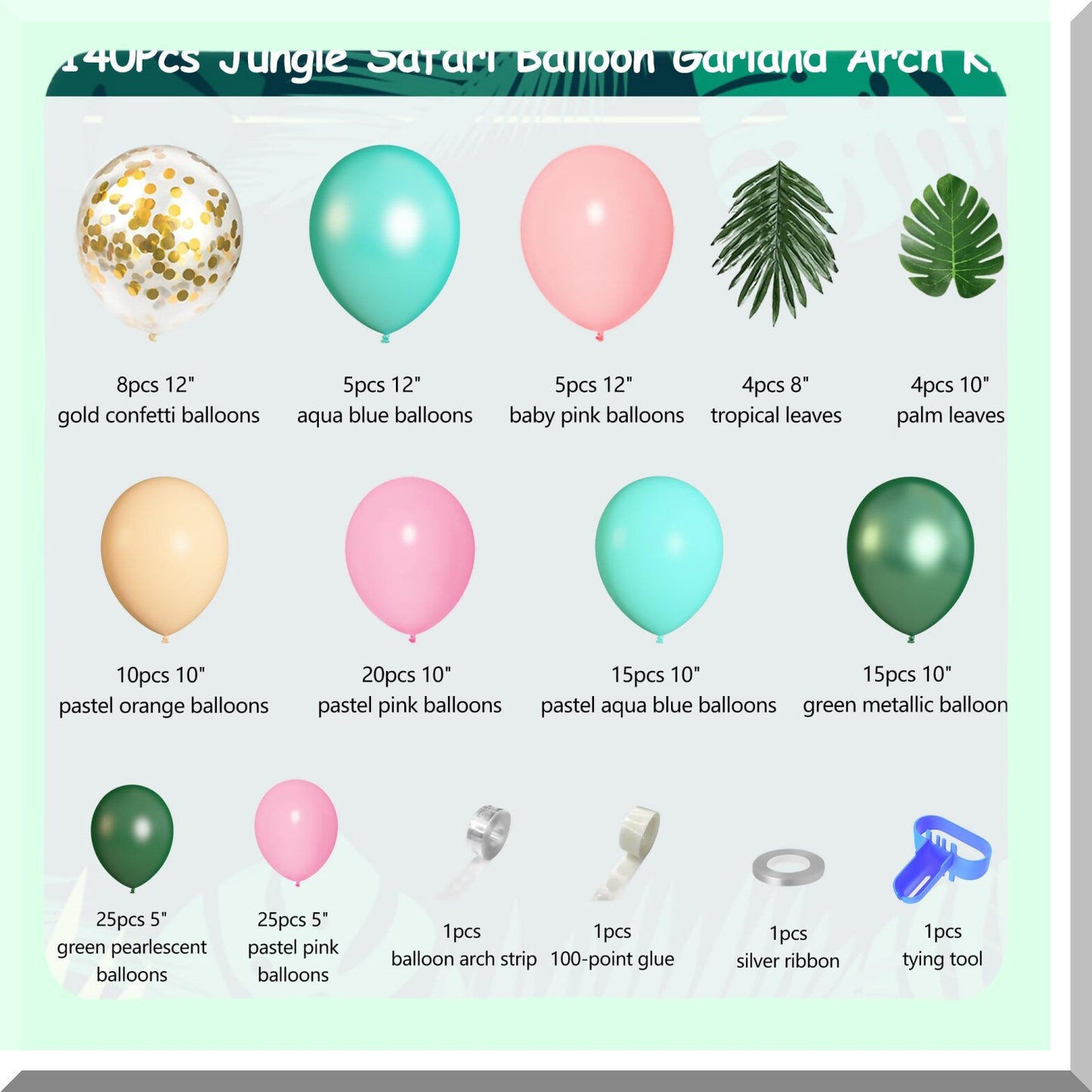 Tropical Jungle Safari Balloon Garland Kit for Parties