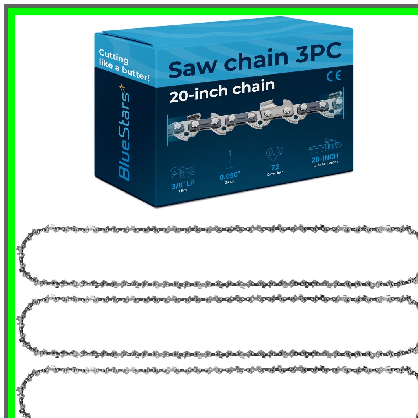 Durable 20-Inch Chainsaw Chain Set for Husqvarna, Stihl, Makita, Poulan