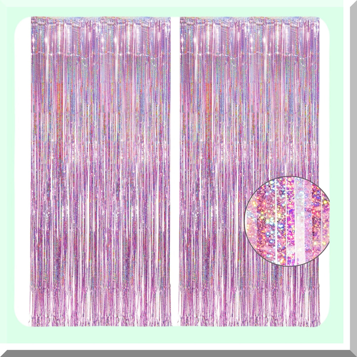 Pink Tinsel Curtain Party Backdrop for Events and Photo Booths