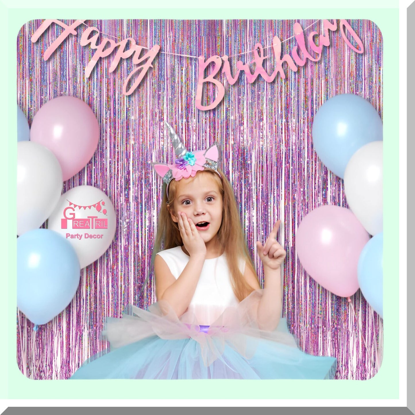 Pink Tinsel Curtain Party Backdrop for Events and Photo Booths