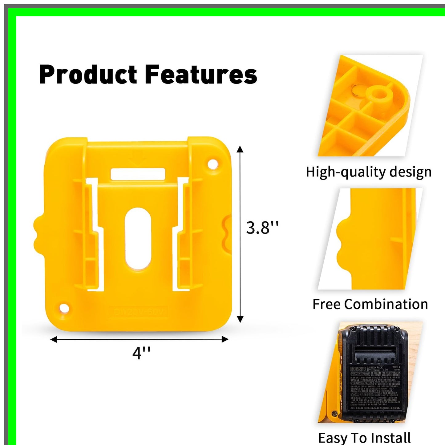 20V 60V Battery Dock Holder Mount - 10 Pack for DCB200 DCB203 DCB205 DCB206