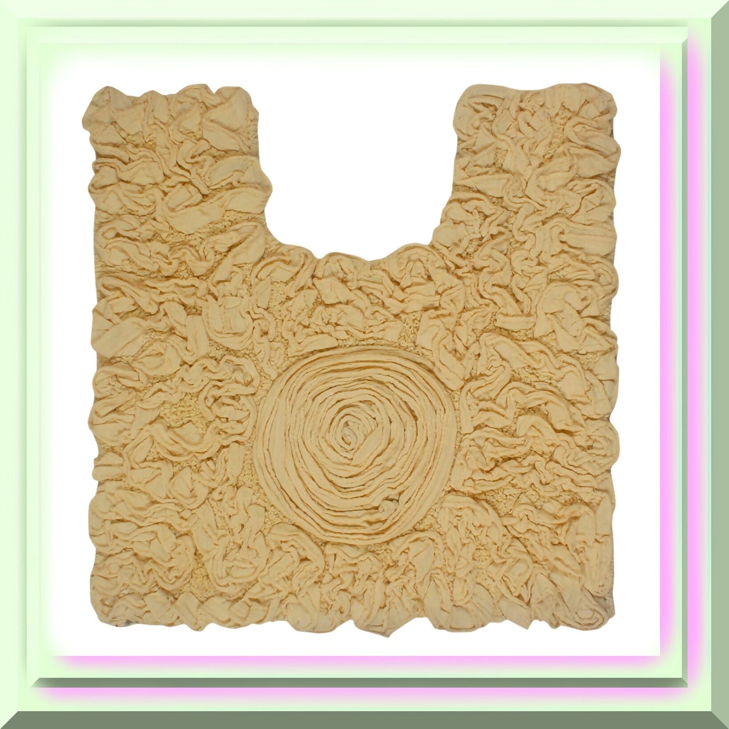 20"x20" Cotton Contour Bath Rug Yellow