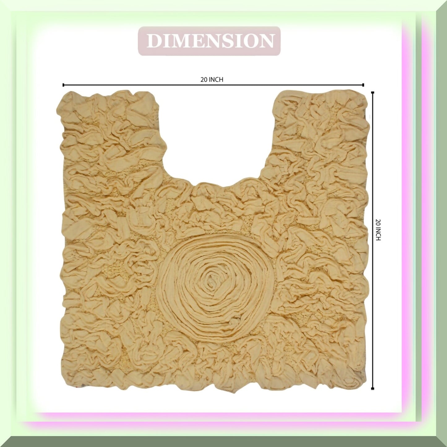 20"x20" Cotton Contour Bath Rug Yellow