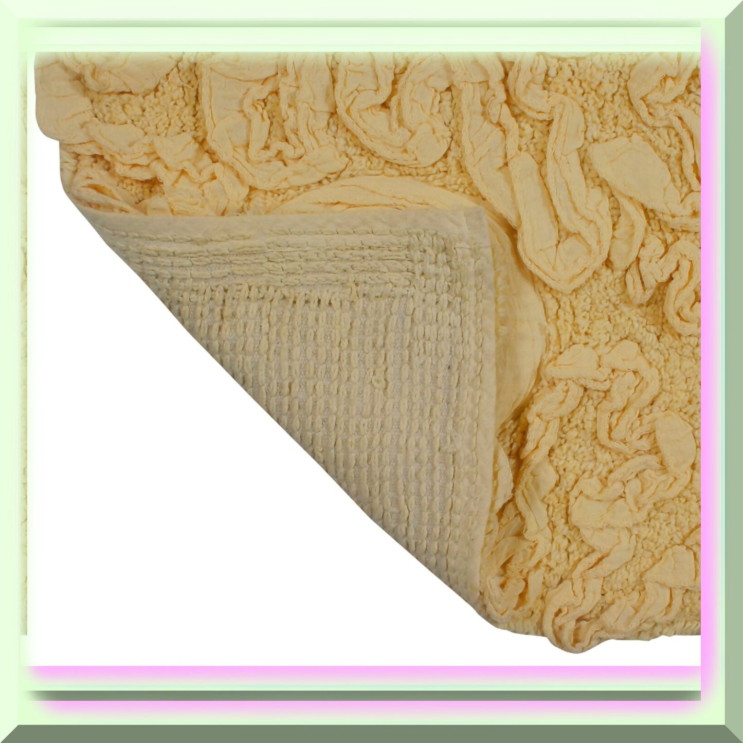 20"x20" Cotton Contour Bath Rug Yellow