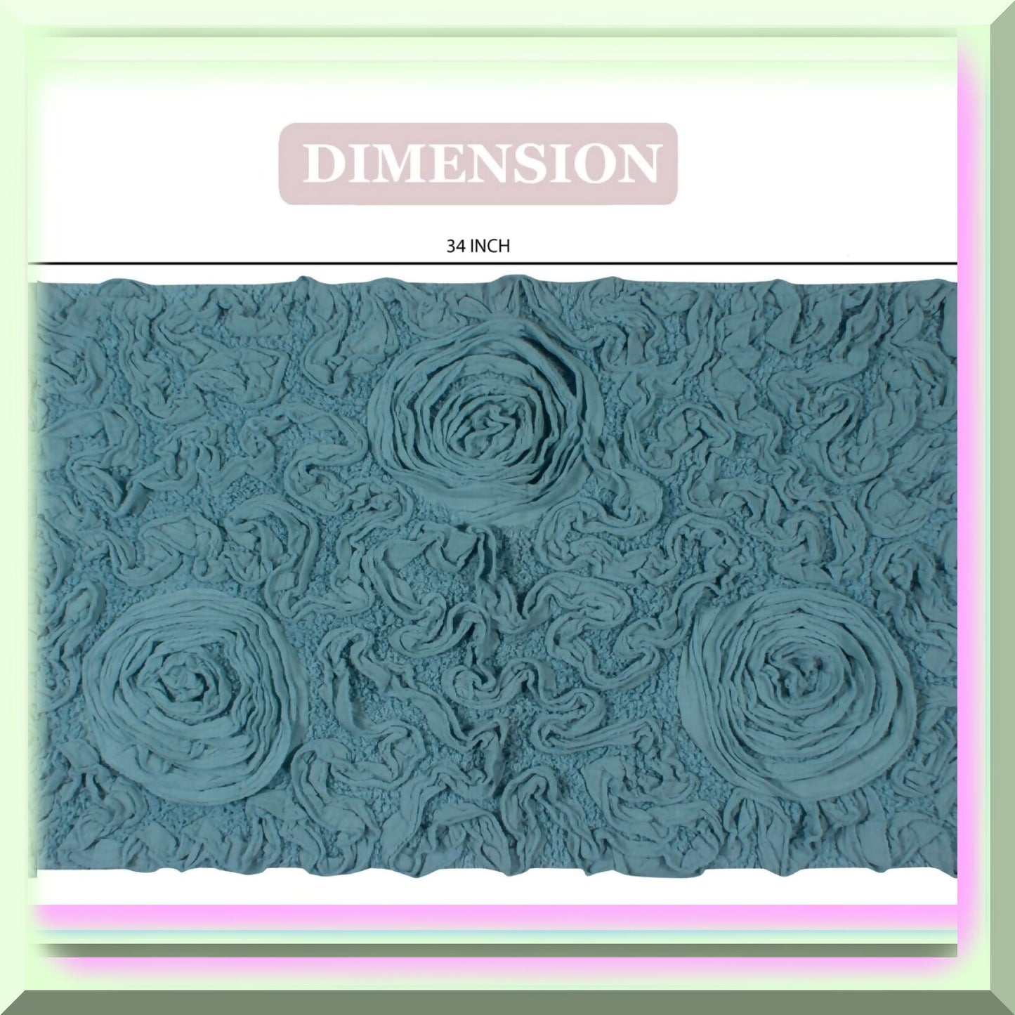21"x34" Blue Cotton Tufted Bath Rug