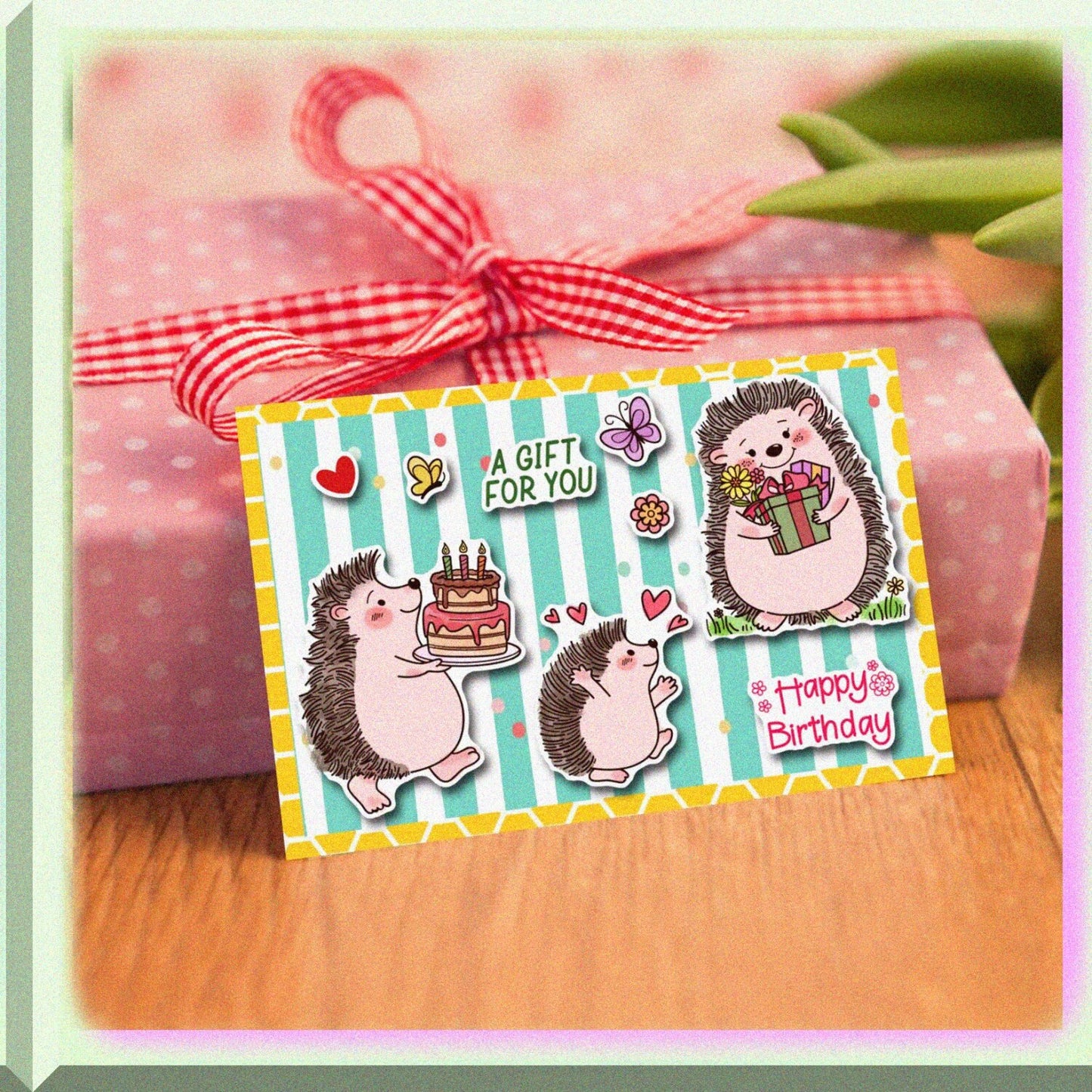 Hedgehogs Clear Silicone Stamp 8.3x5.5in