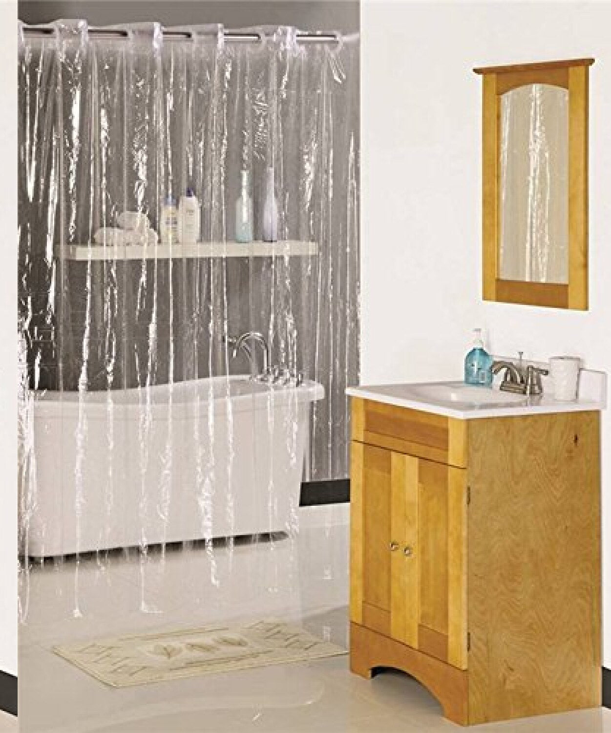 Snap-on Vinyl Shower Curtain 70" x 72" Clear
