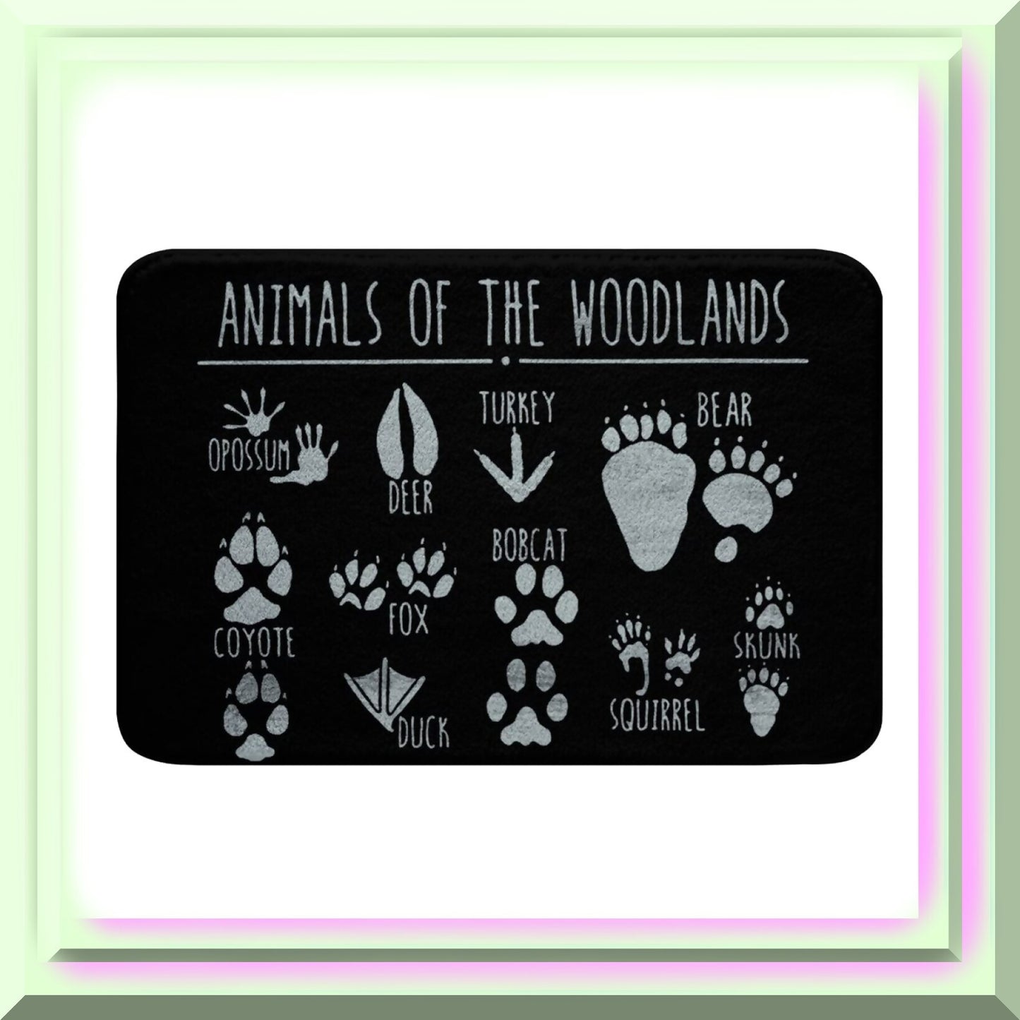 Bear Paws Bathroom Rug 16"x24" Non Slip Black