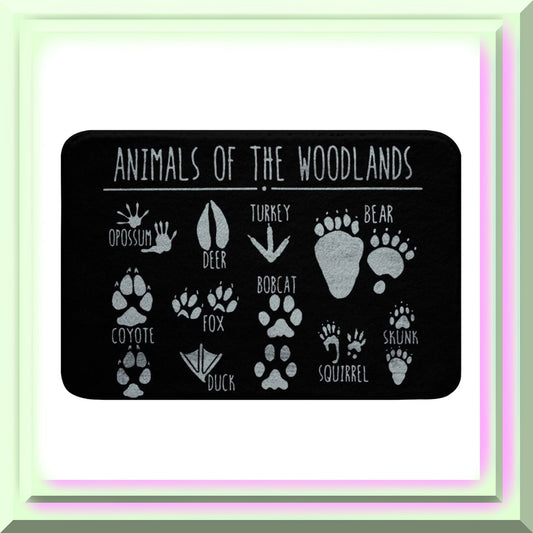 Bear Paws Bathroom Rug 16"x24" Non Slip Black