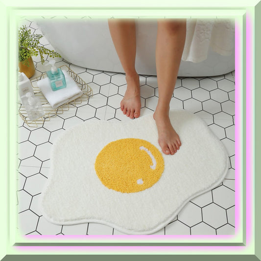 Egg Shape Bath Rug, 30"x21", Non Slip, Water Absorbent