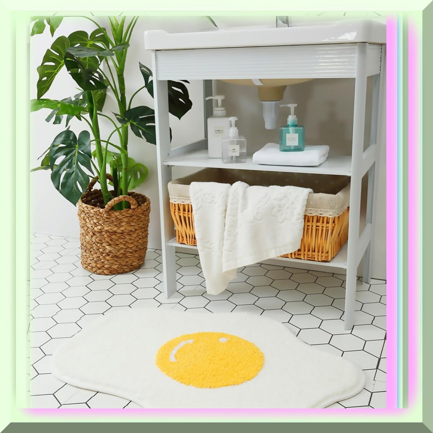 Egg Shape Bath Rug, 30"x21", Non Slip, Water Absorbent