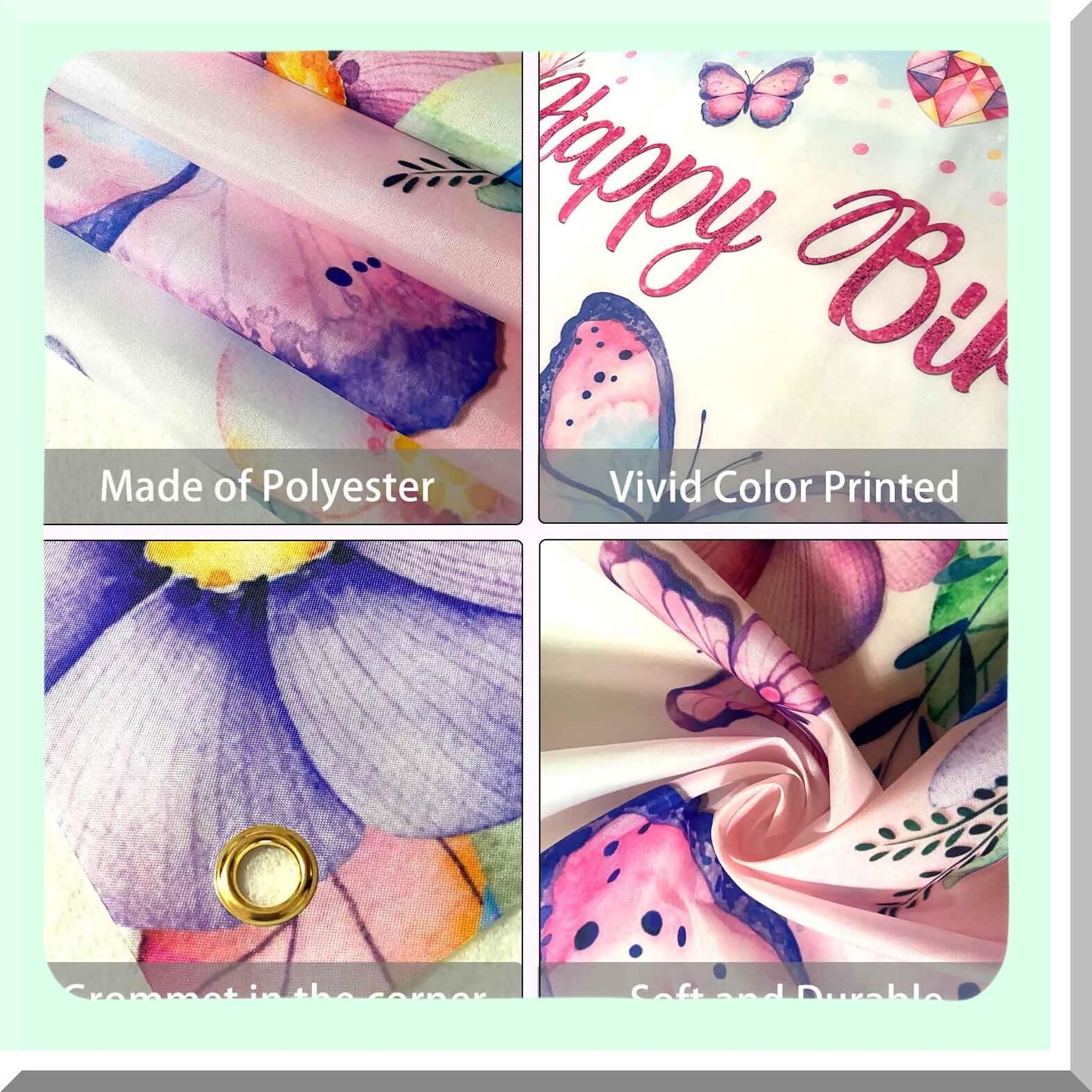 Butterfly Birthday Backdrop for Girls Party Decorations