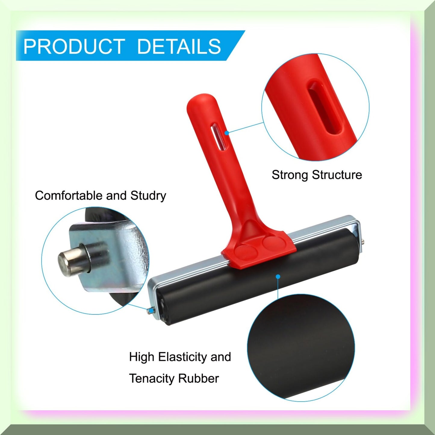 3 Pack Rubber Roller Brayer Set for Printing and Stamping