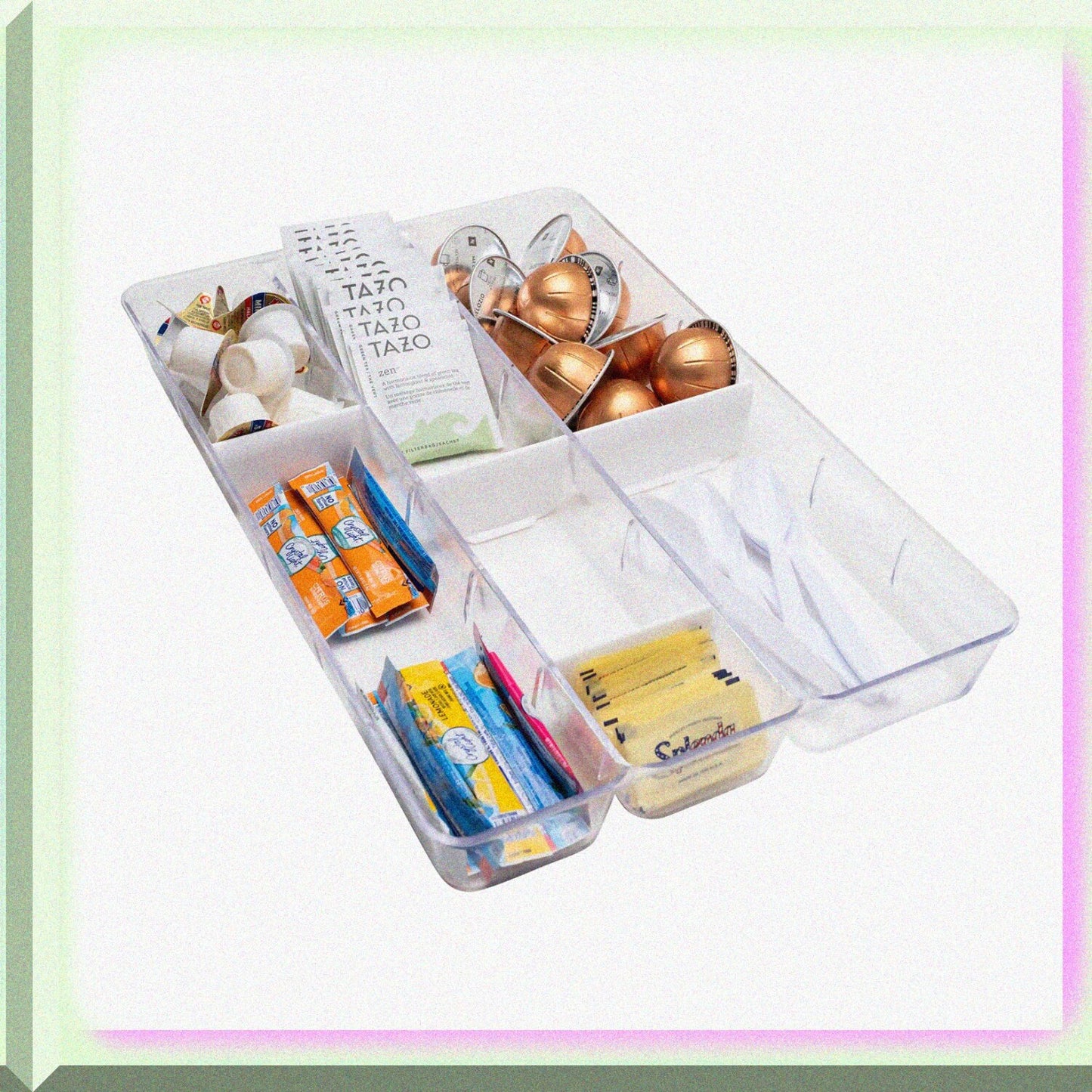 Clear Drawer Organizer with Adjustable Dividers 11"x17"x2"