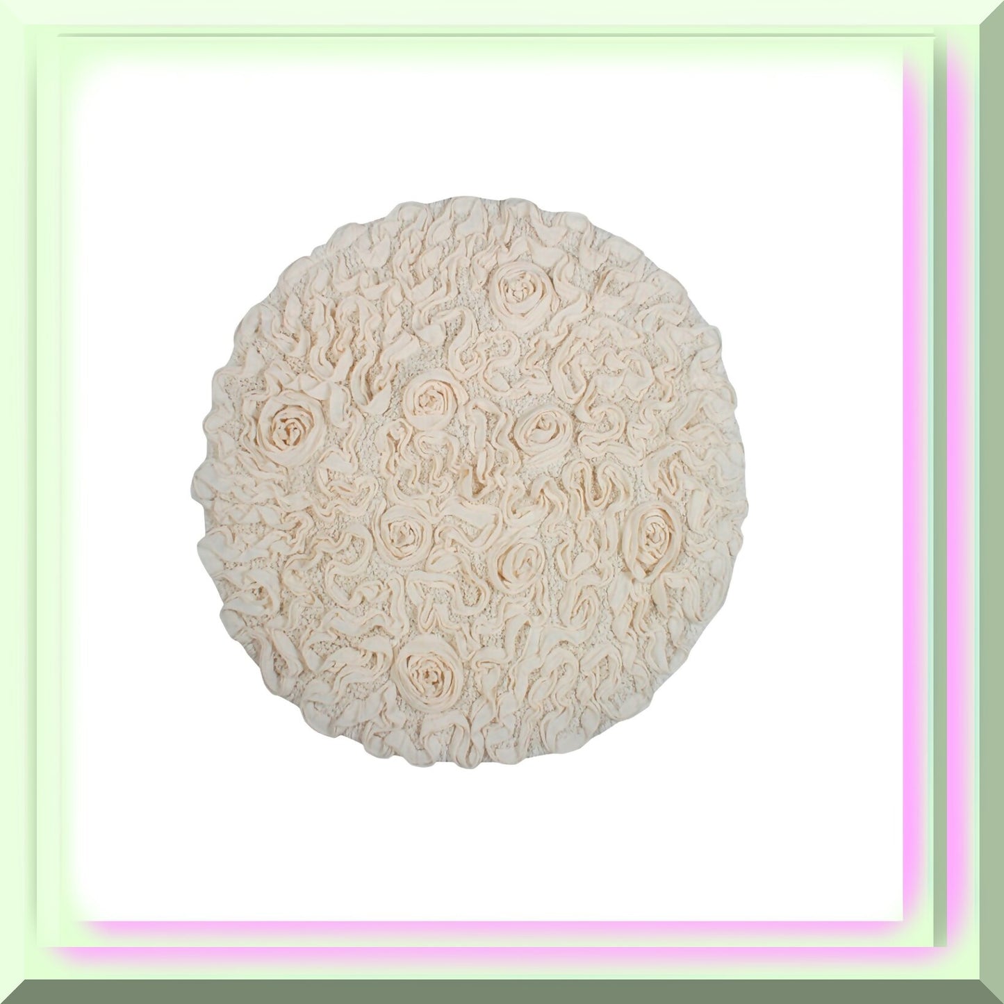 22" Round Cotton Tufted Bath Rug Ivory
