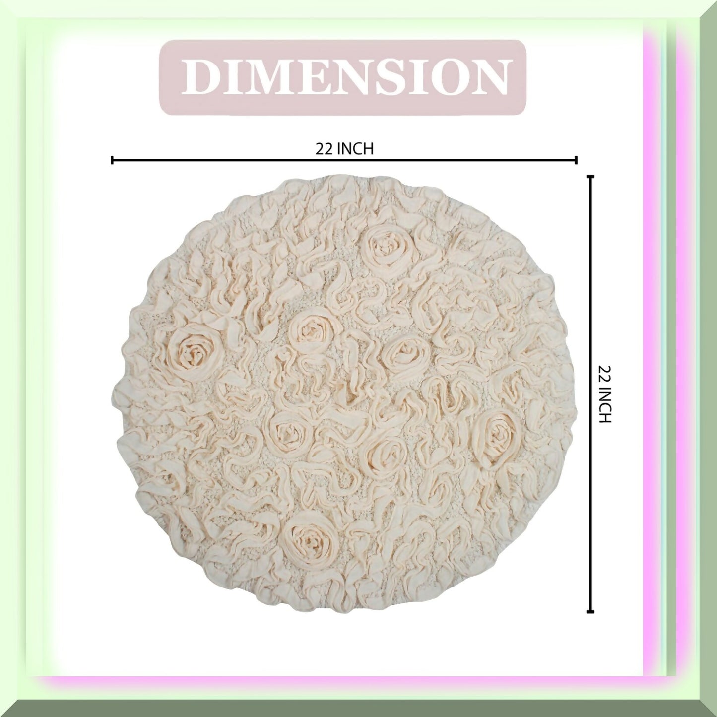 22" Round Cotton Tufted Bath Rug Ivory