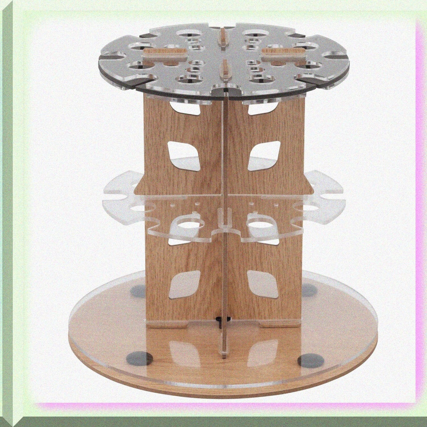 Wood Grain Artist Brush and Paint Tube Organizer