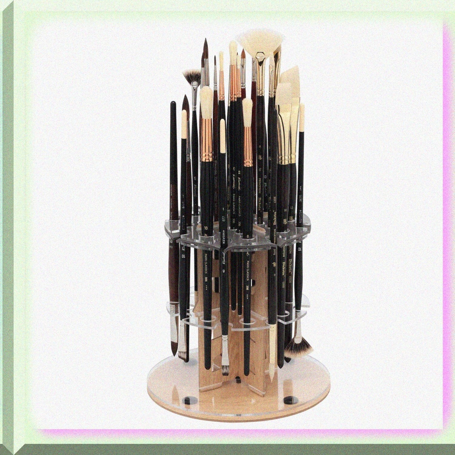 Wood Grain Artist Brush and Paint Tube Organizer