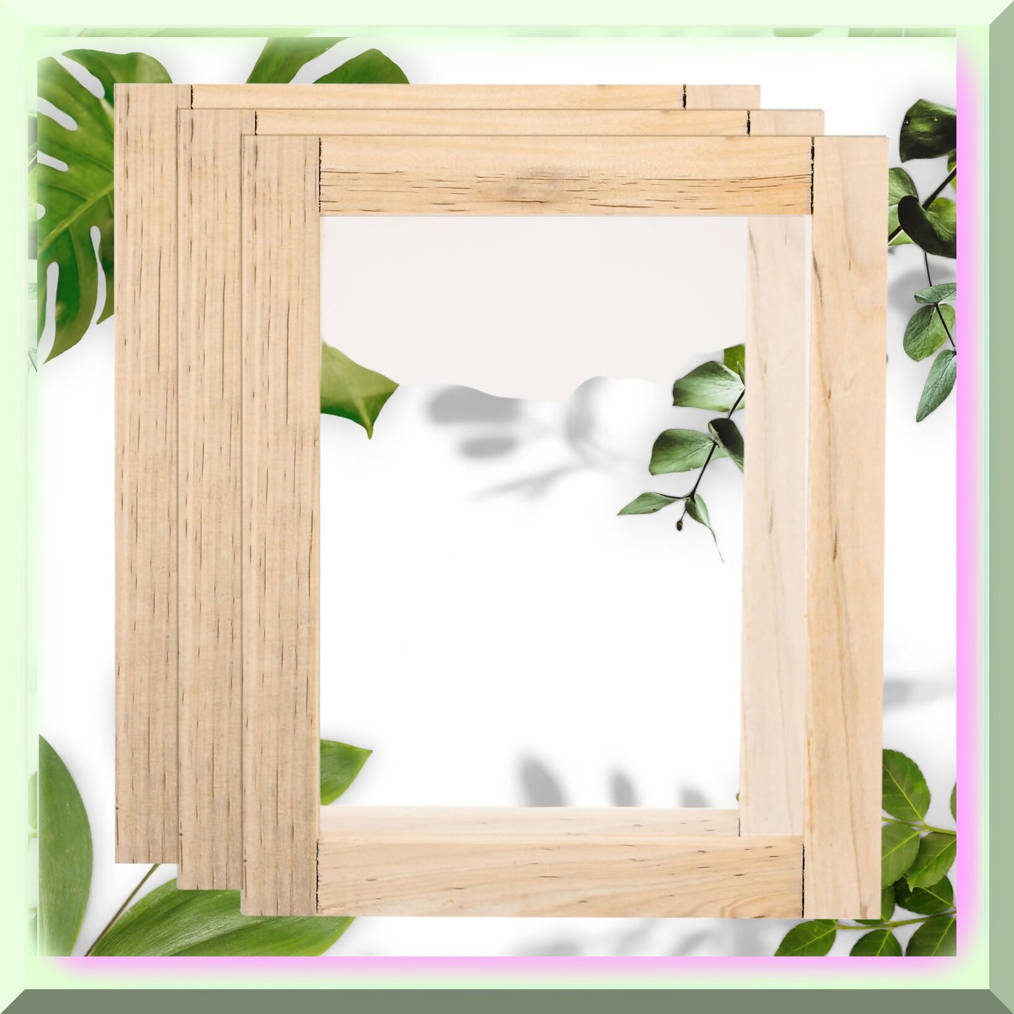 3pc Small Wooden Screen Printing Frames 7.9x6.3 inches