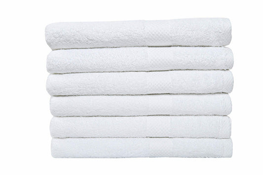 6 Pack White Bath Towels 24x48 Inches