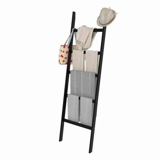 Black 5-Layer Blanket Ladder with Towel Racks