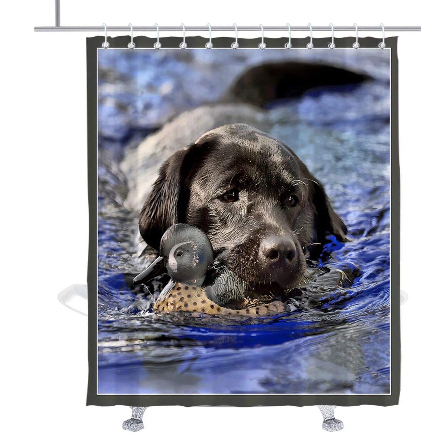 Dog Hunting Duck Labrador Shower Curtain Set 72x72 inches
