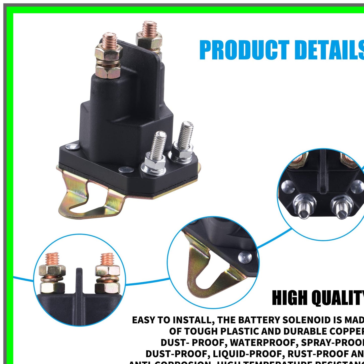 Universal Lawn Mower Starter Solenoid with Bracket for Exmark Toro 104-3189