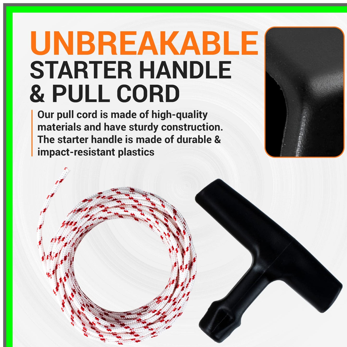 Durable 10-Meter Recoil Starter Rope with 4 Handles for Lawn Equipment