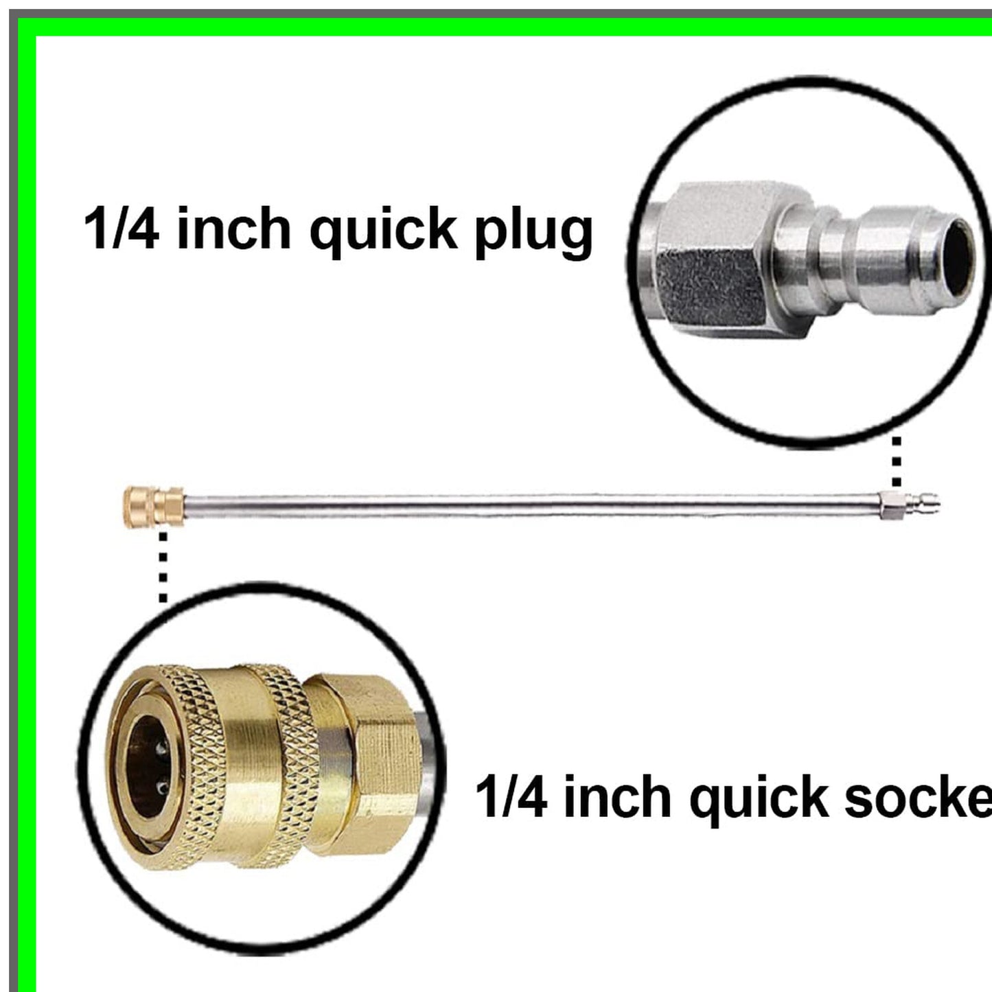 Stainless Steel Pressure Extension Wand Set for Quick Connect Power Cleaning