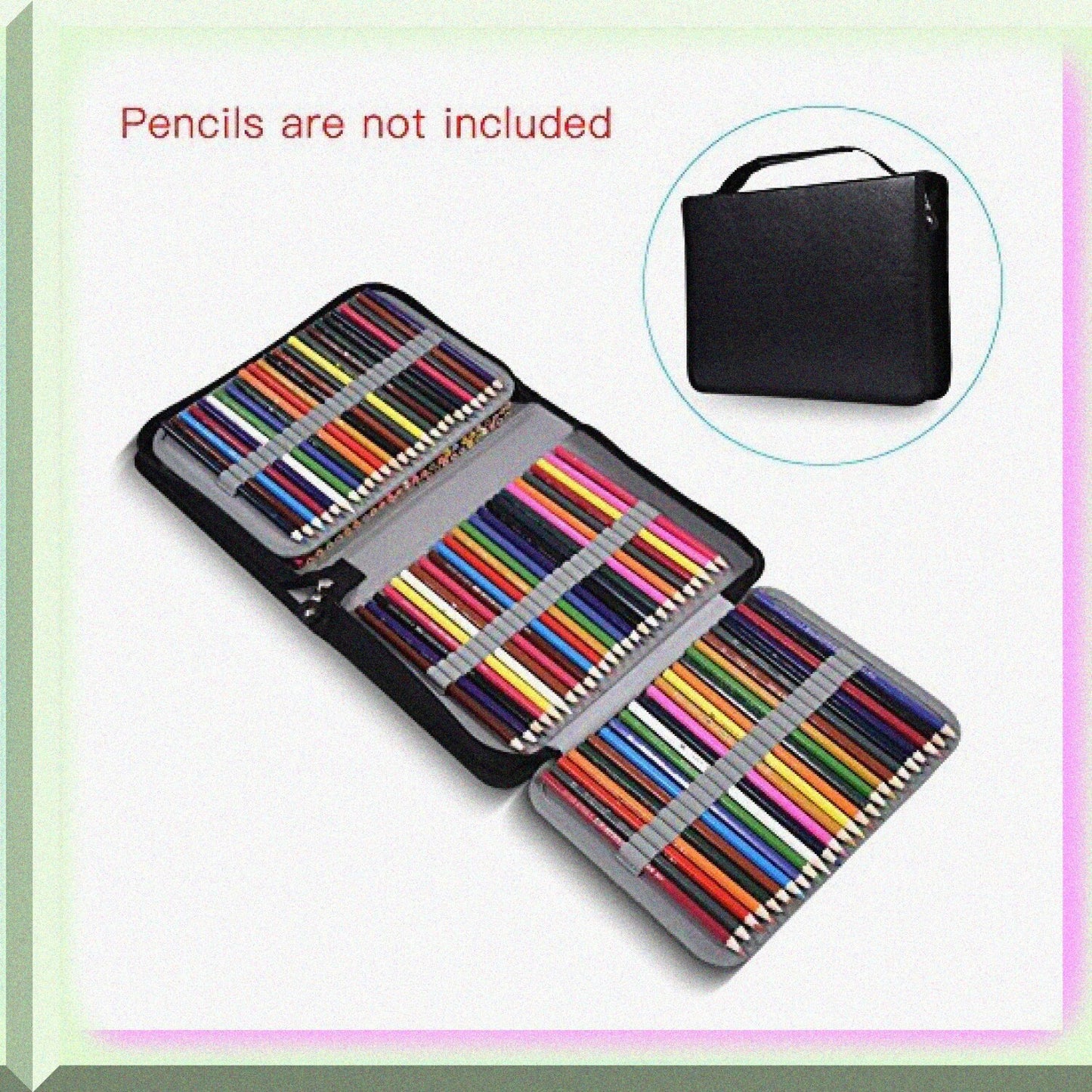 150 Slots Colored Pencil Case Black 28.5x20.5x5cm