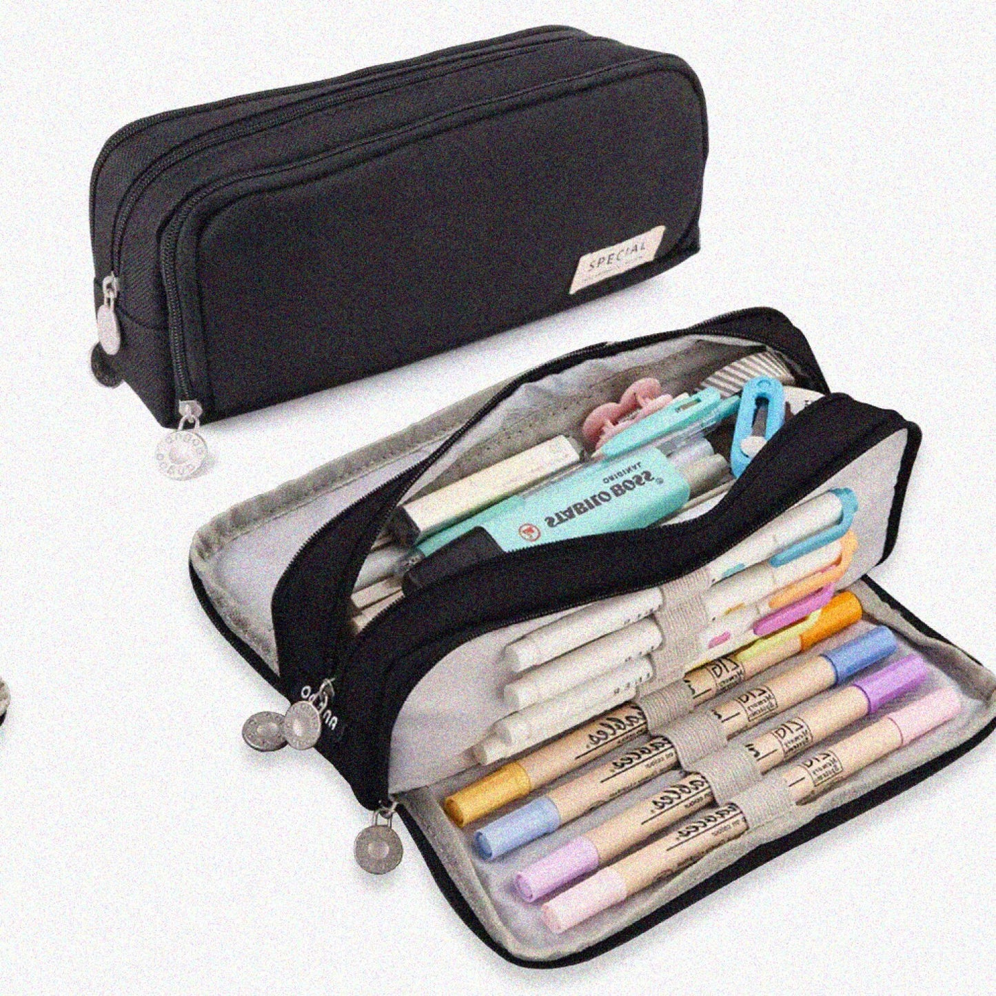 Large 4-Compartment Pencil Case Oxford Storage