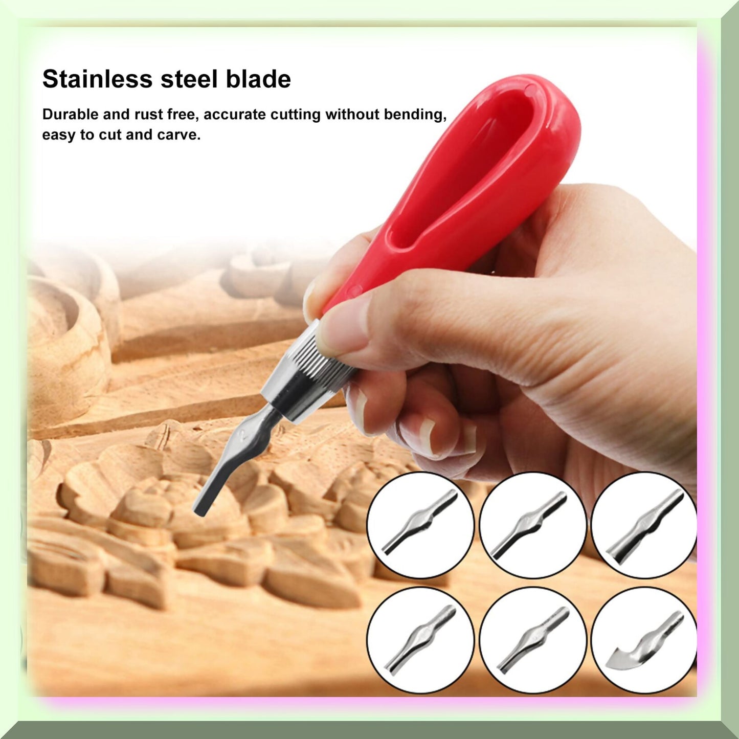 PumpWood CarveKit Linoleum Cutter Set with 6 Blades