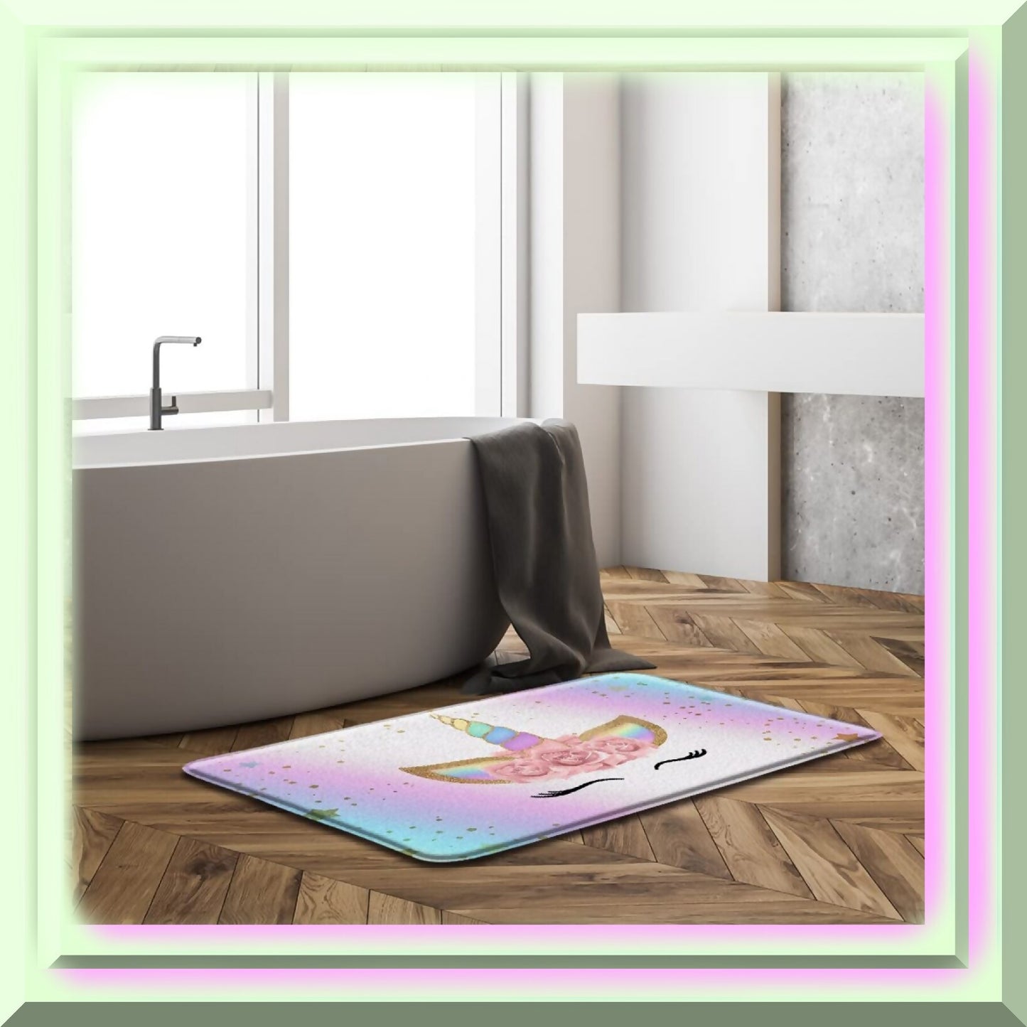 Unicorn Pink Bath Mat 17.7" x 29.5"