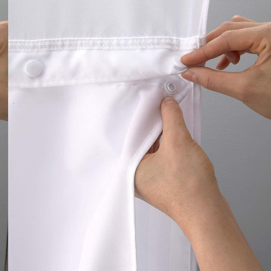Fabric Snap-In Shower Curtain Liner White 70x54in