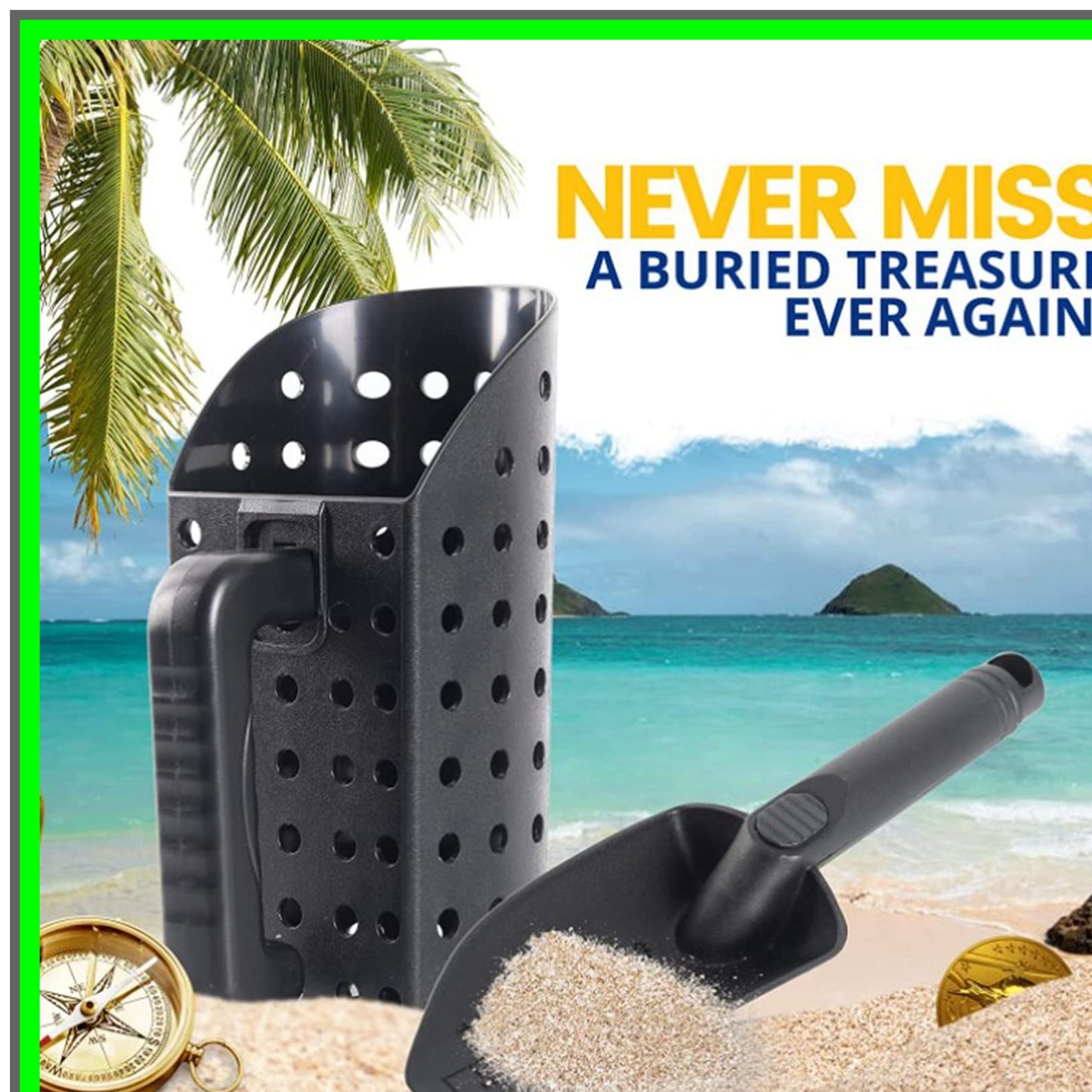 Metal Detecting Sand Scoop and Shovel Set for Treasure Hunting