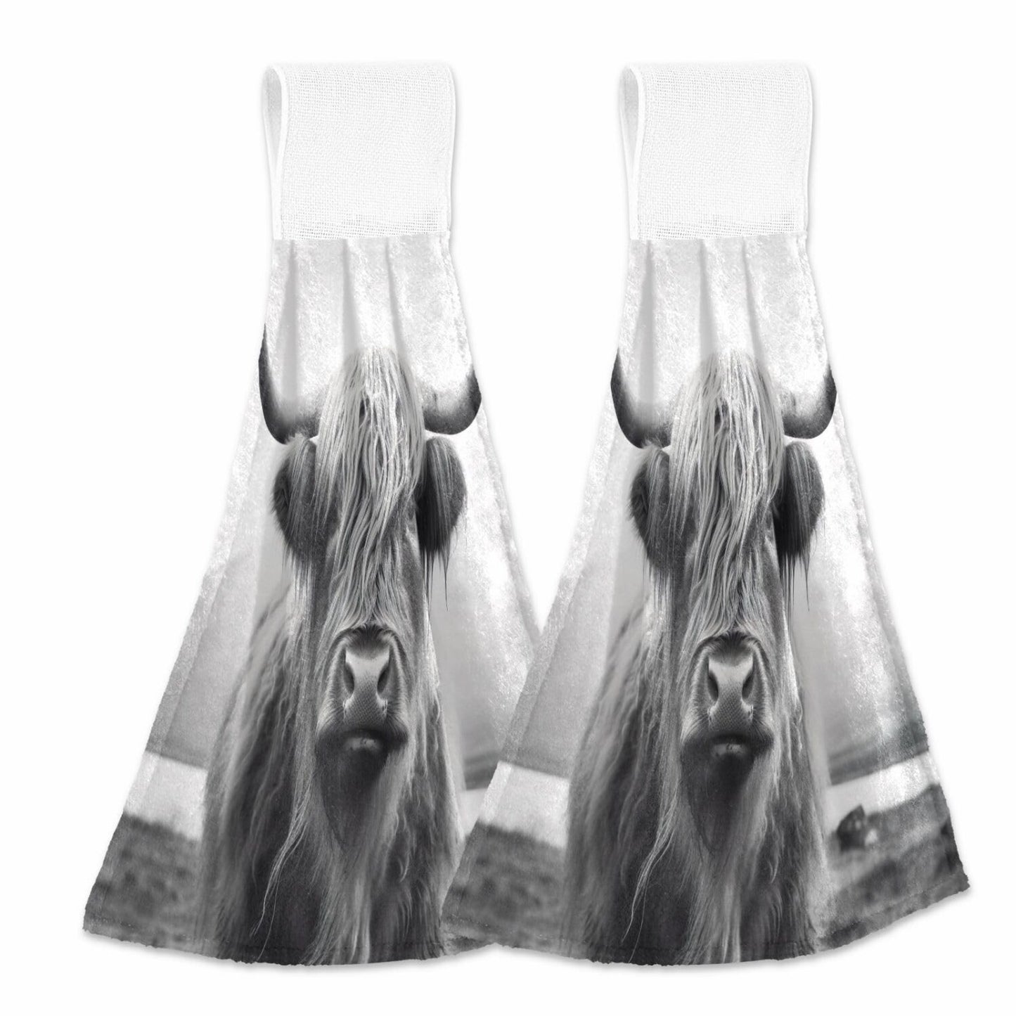 Hand Towels Set of 2 Coral Fleece Absorbent Hanging Towels