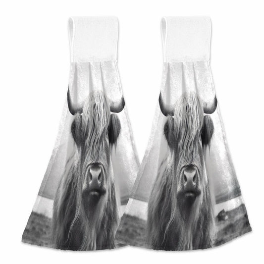 Hand Towels Set of 2 Coral Fleece Absorbent Hanging Towels