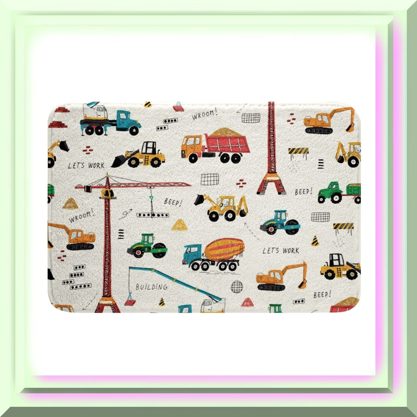 Kid Excavator Tractor Bath Mat 20" x 32"