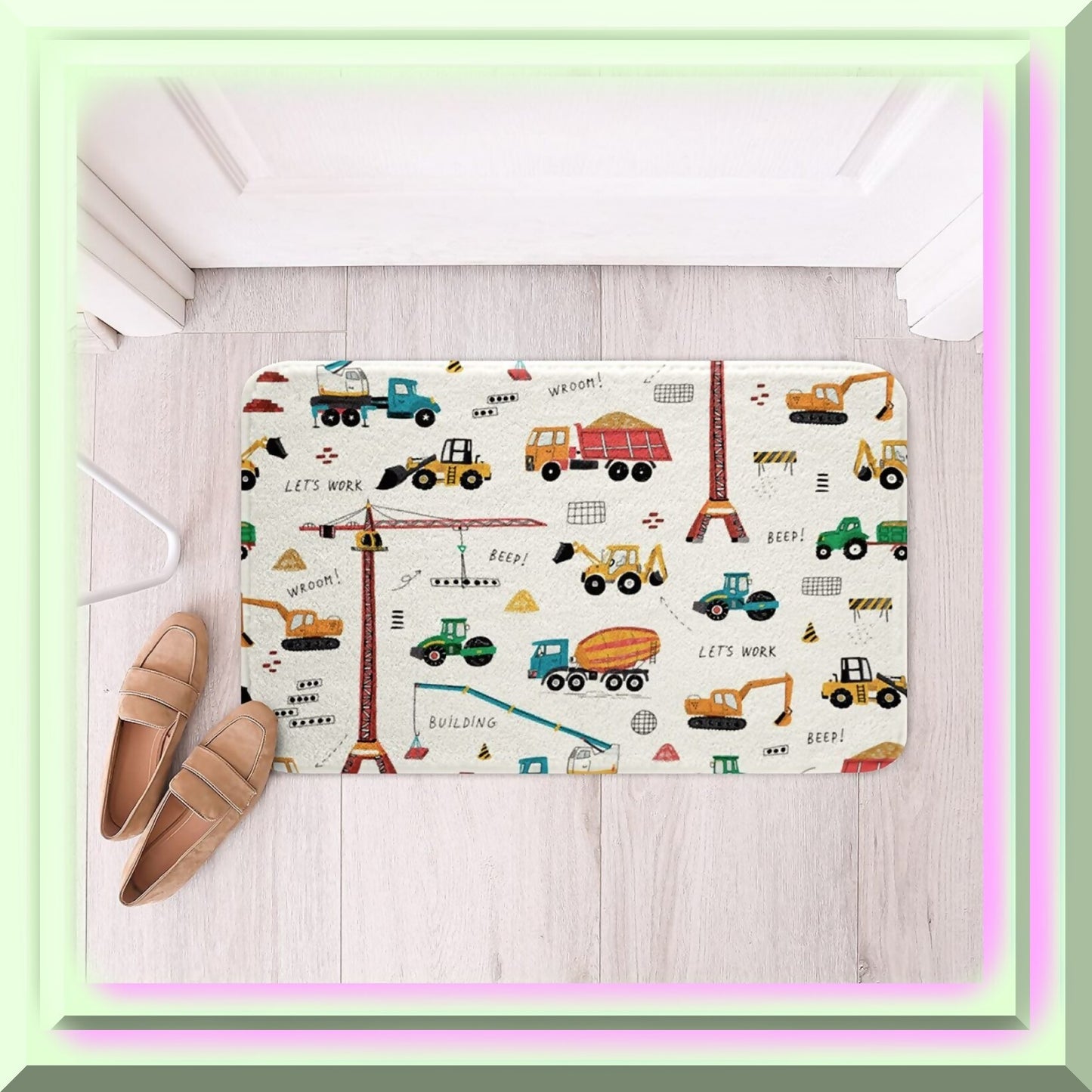 Kid Excavator Tractor Bath Mat 20" x 32"