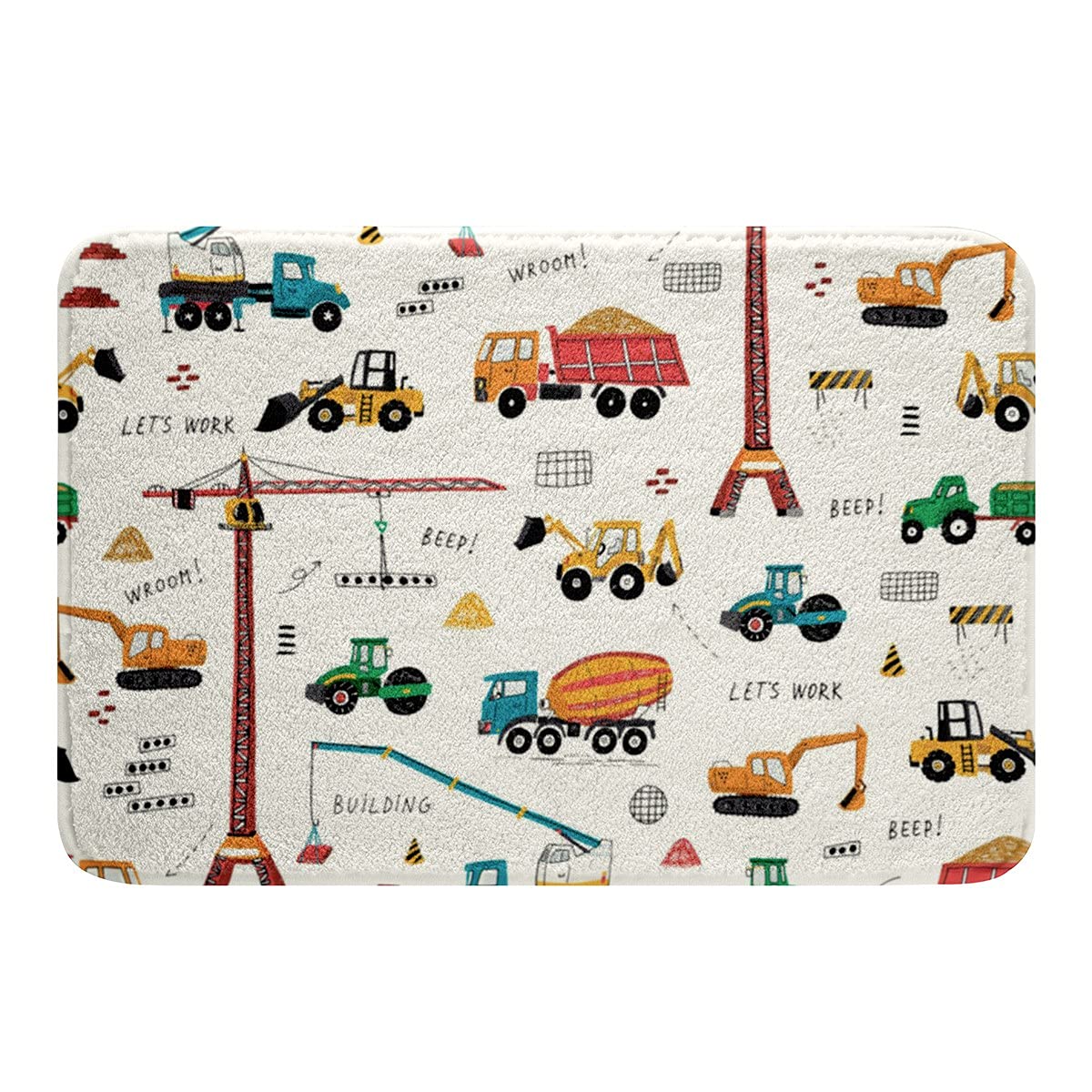 Kid Excavator Tractor Bath Mat 20" x 32"