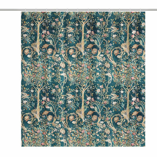 William Morris Floral Watercolor Shower Curtain 72x72