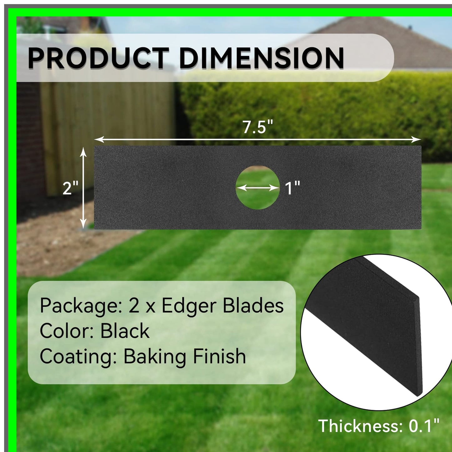 Dual Pack Edger Blades 7-1/2" Compatible with Stihl Ryobi Troy-Bilt Attachments