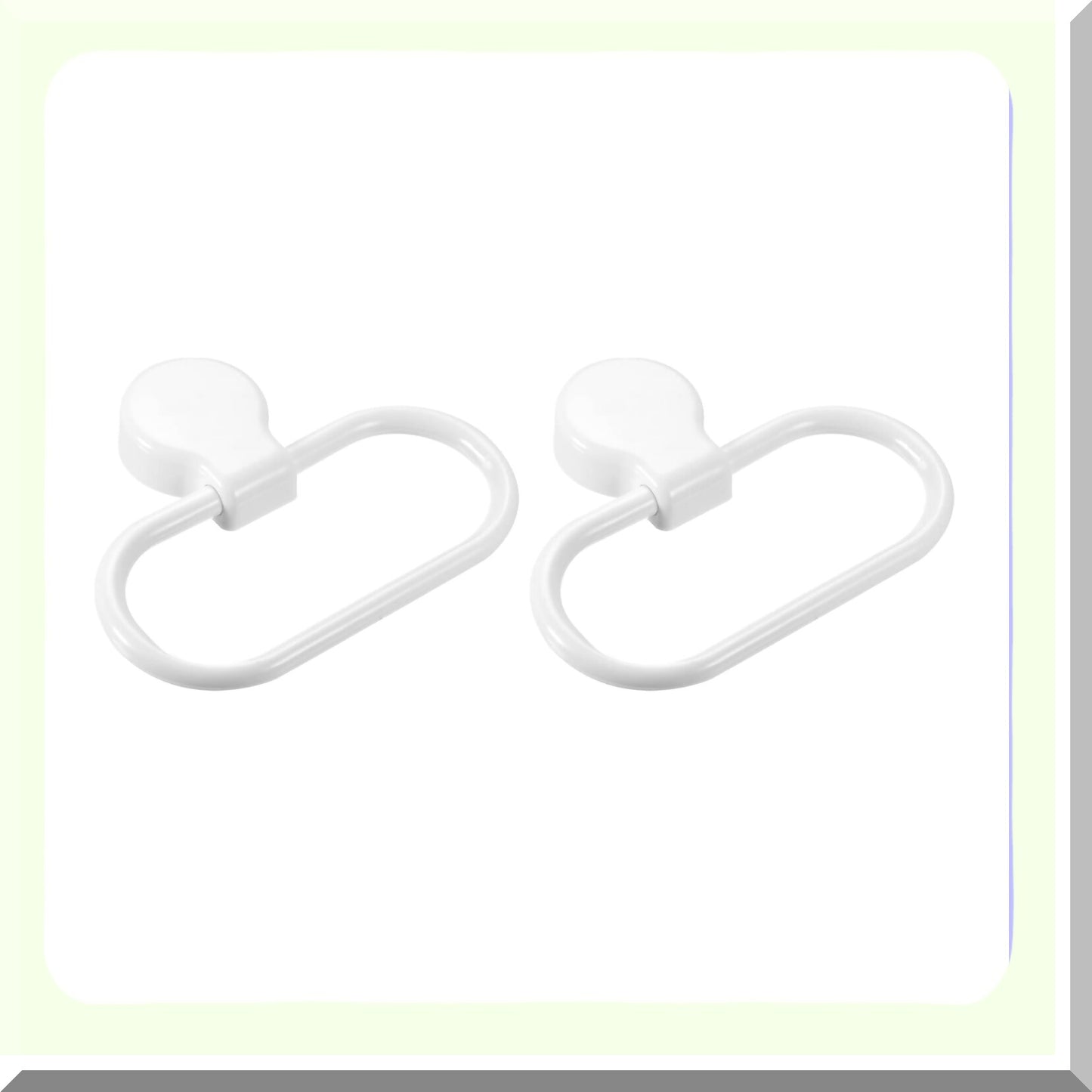 2 Pack Wall Mounted Oval Towel Ring White