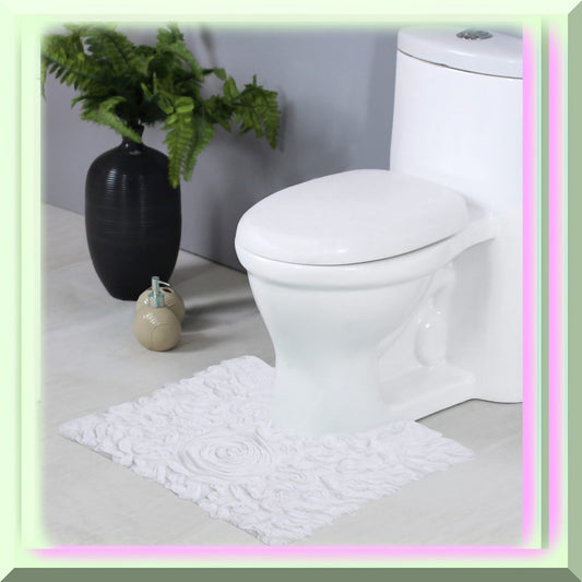 20"x20" Cotton Tufted Bath Rug, White