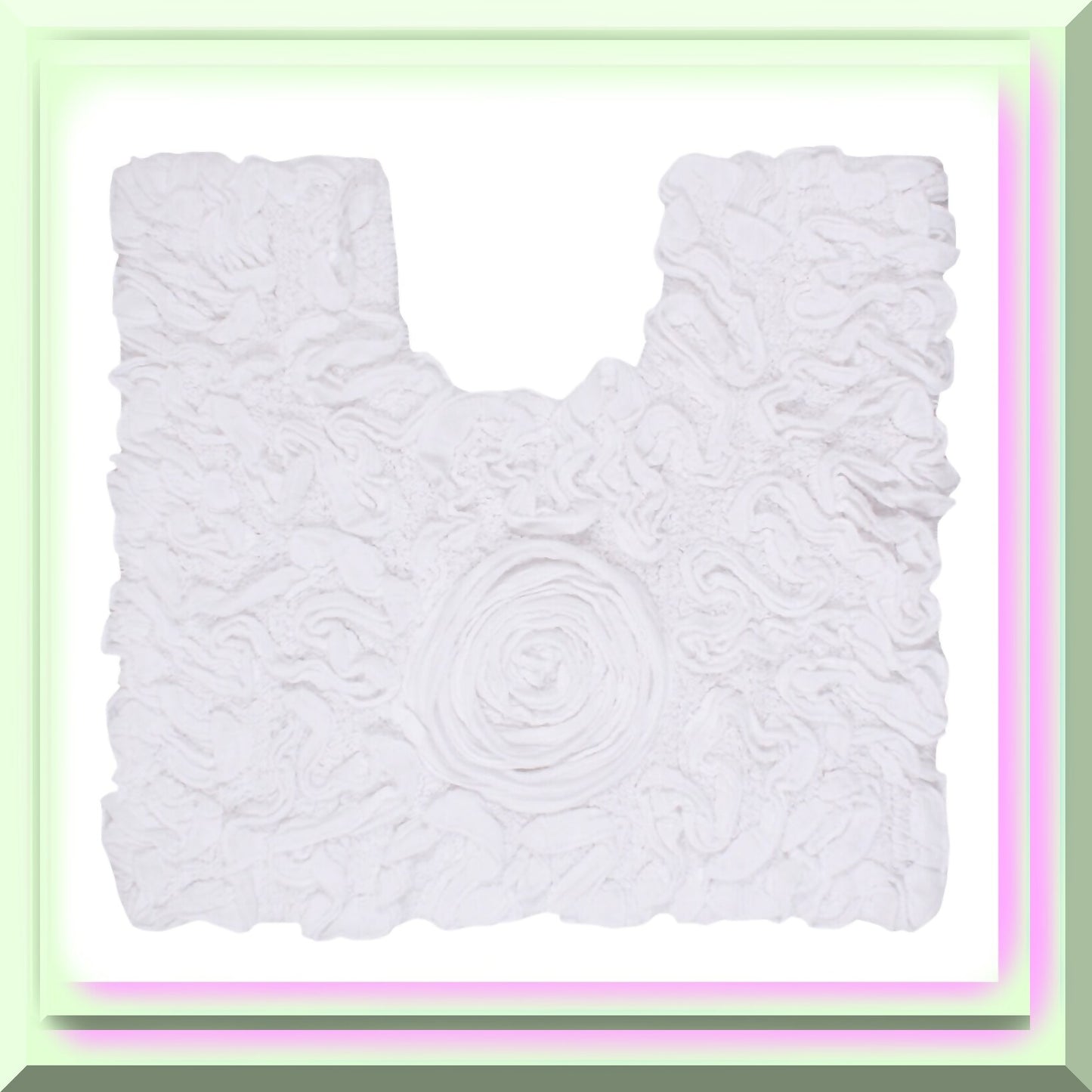 20"x20" Cotton Tufted Bath Rug, White