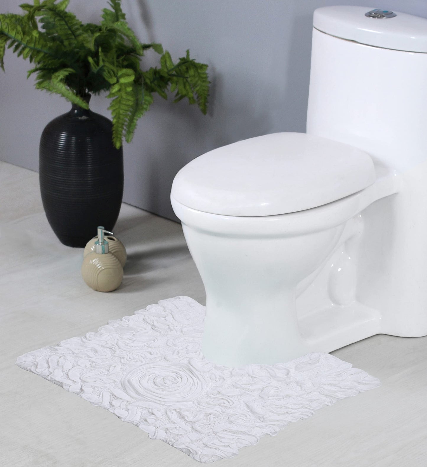 20"x20" Cotton Tufted Bath Rug, White