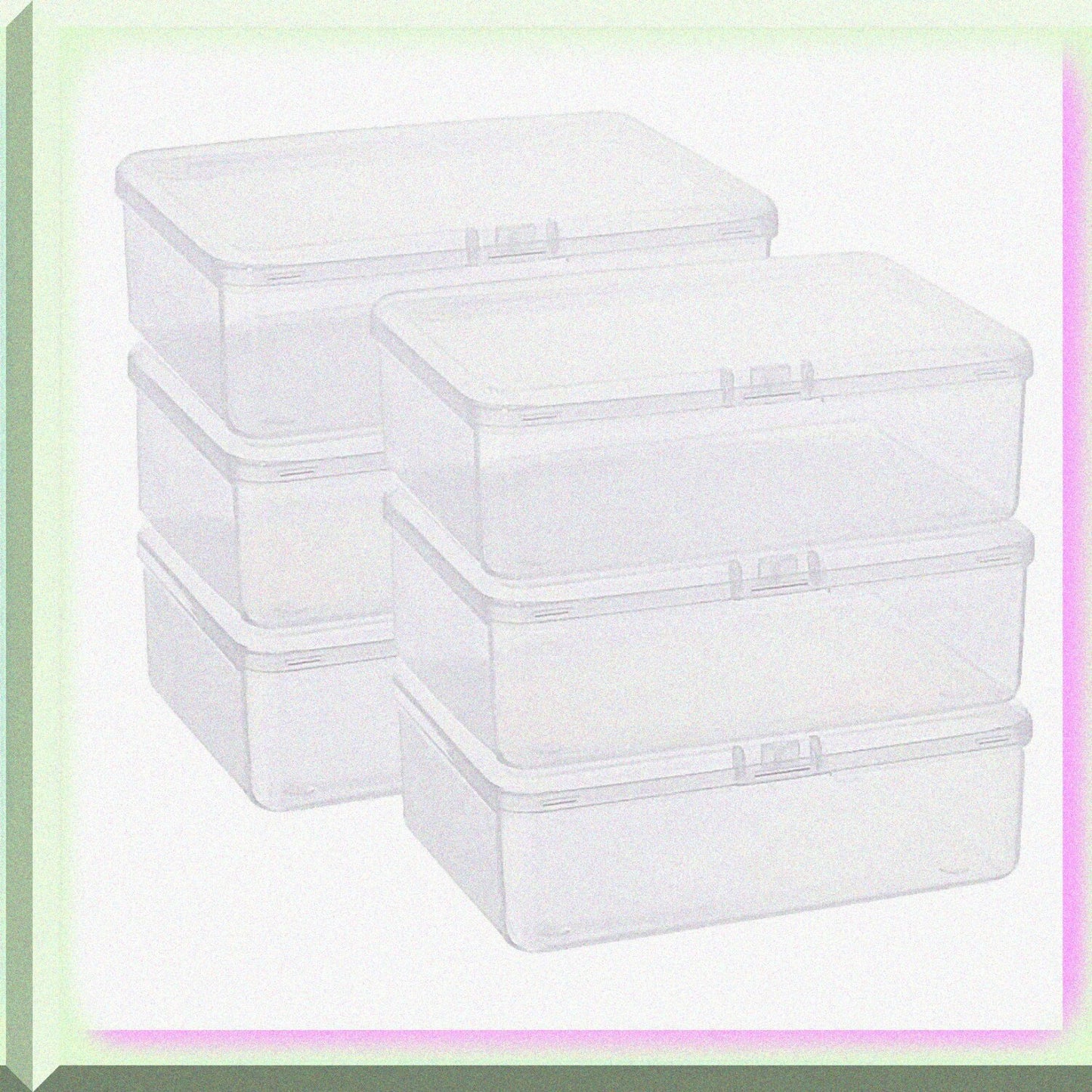 6 Pack Clear Plastic Storage Boxes with Lids 5.6x4.2x1.8