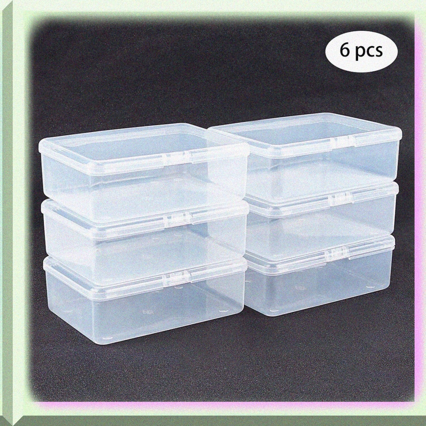 6 Pack Clear Plastic Storage Boxes with Lids 5.6x4.2x1.8
